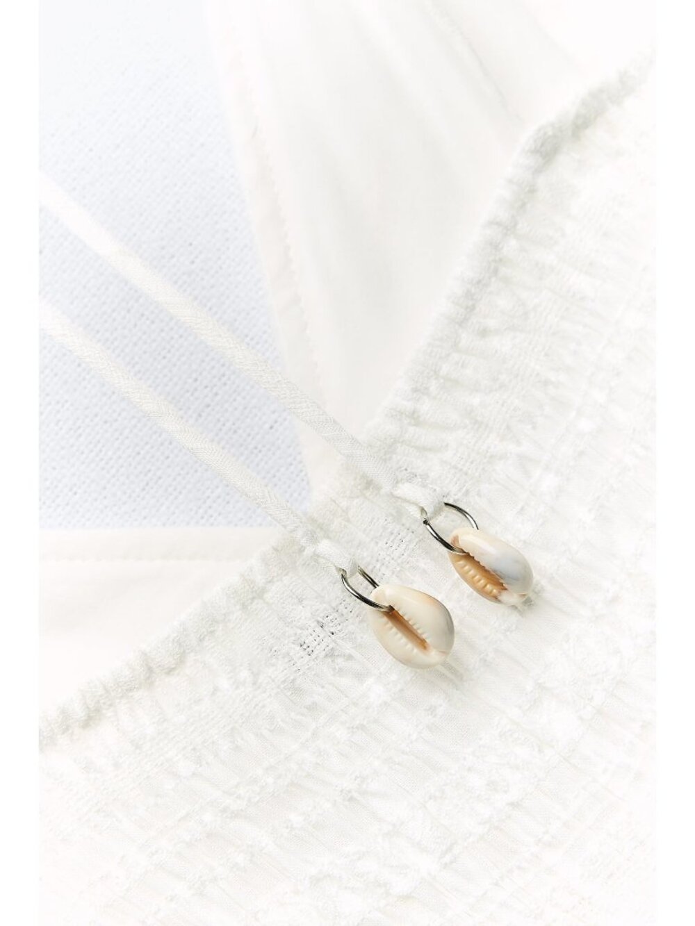 Zara White V-Neck Maxi Dress With Shell Strap Details - Picture 5 of 9